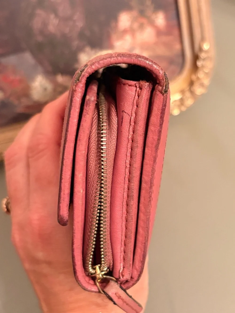 Vintage Gucci Interlocking G Canvas Continental Flap Wallet with Pink Leather - Picture 15 of 16